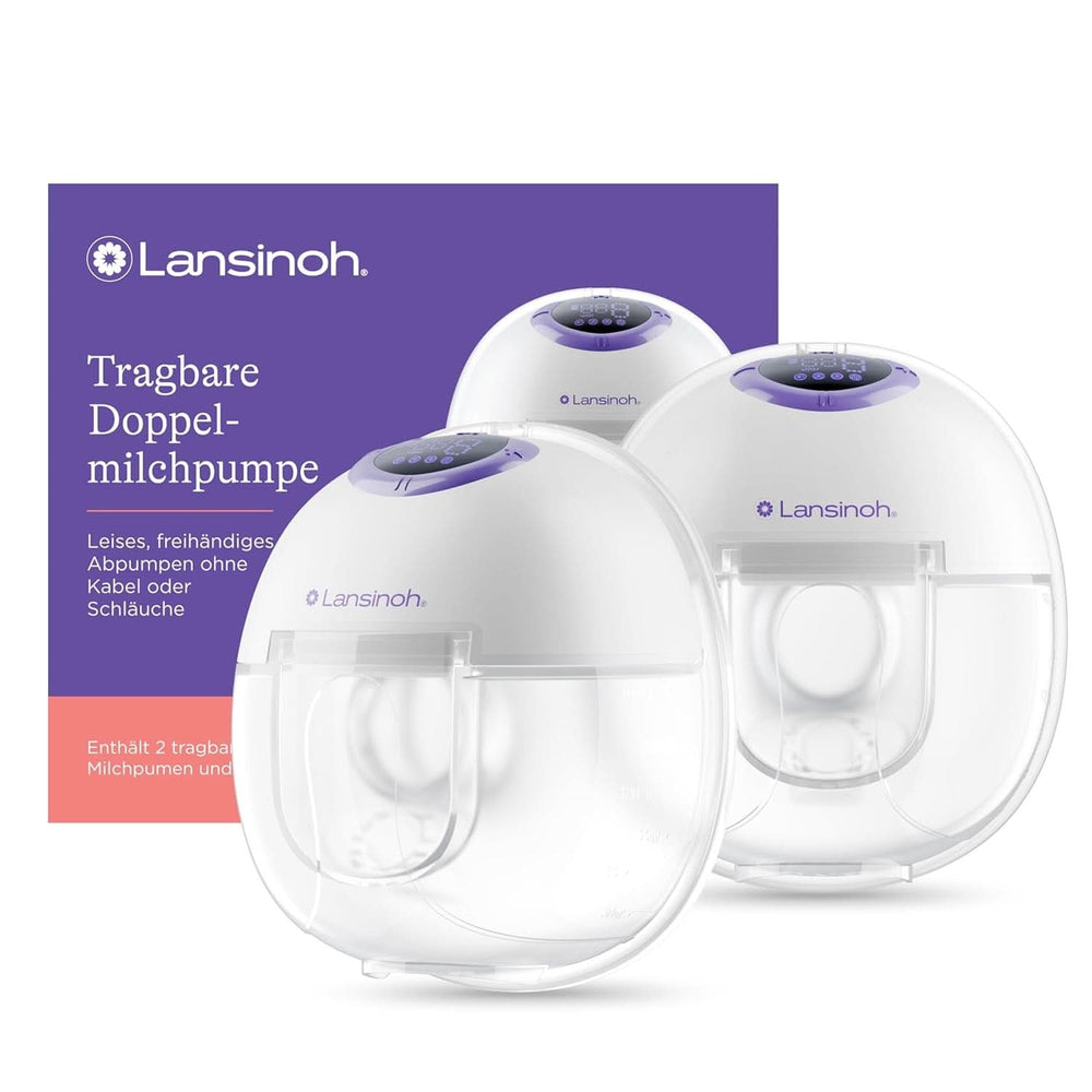Lansinoh Tragbare Elektrische Doppelmilchpumpe – Freihändig Und Leise Abpumpen Ohne Kabel & Schläuche – Wiederaufladbarer Akku – Einfache Bedienung & Reinigung - Accessoires mains libres Alimentation et allaitement Bebe Naty Shop