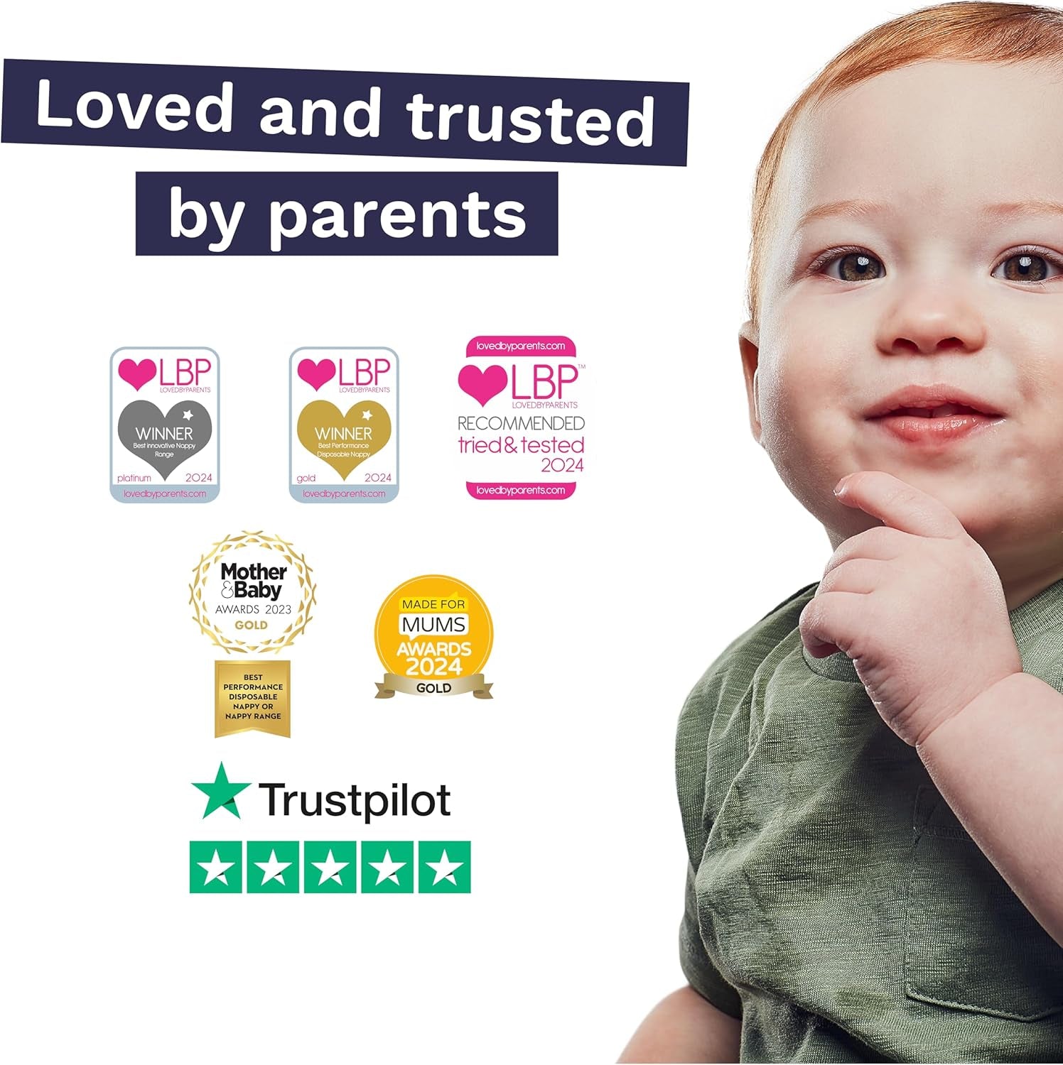 Culottes écologiques, taille 7 (17 kg +), 16 pièces, sous-vêtements jetables pour peaux sensibles et allergiques, sans parfum, tirage latéral