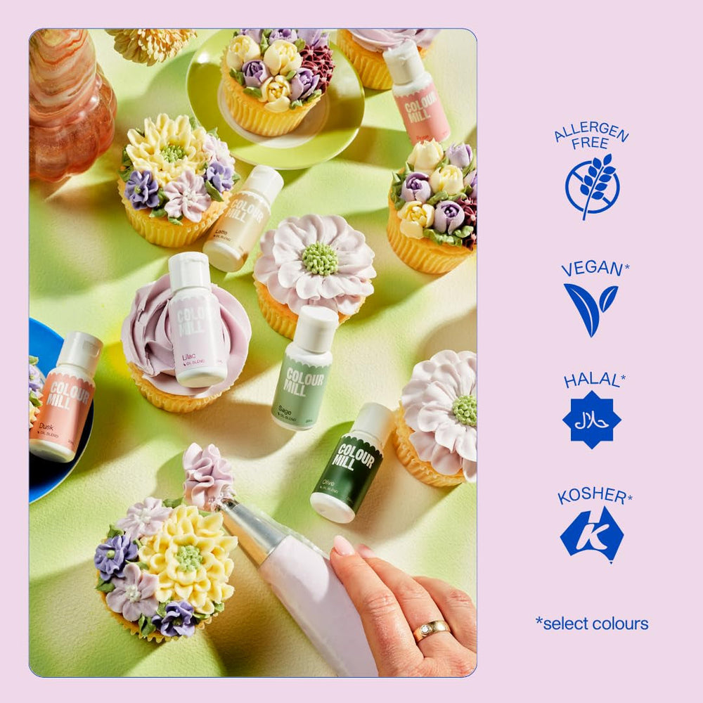 Colorant alimentaire à base d'huile Color Mill Blend Violet - Colorant alimentaire pour chocolat, fondant, muffins, gâteaux, pâtisserie, macarons - Colorant alimentaire pour décoration de gâteaux - 20 ml