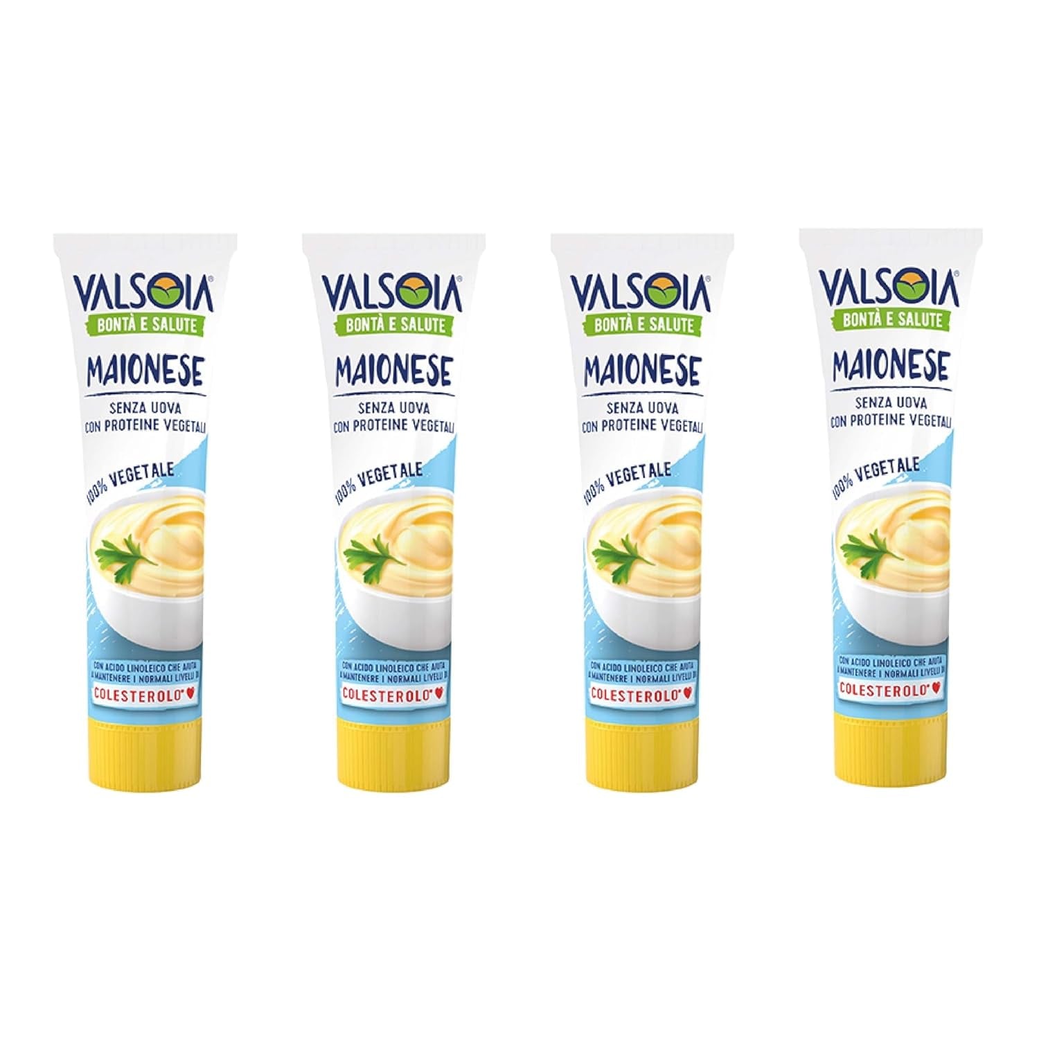Mayonnaise végétale au soja sans œufs, idéale pour les végétaliens et végétariens, polyvalente en cuisine, 4 x 150 ml