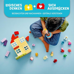 LEGO DUPLO La maison d'anniversaire de Peppa : jouet créatif à 3 figurines, construisez et reconstruisez une maison de jouets pour les enfants de 2 ans, les garçons et les filles, favorise la dextérité 10433 Jeux de construction Besuche den LEGO-Store