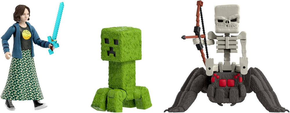Mattel Minecraft Story Set avec 4 figurines d'action et 3 accessoires Rencontres dans l'Overworld Set Minecraft Movie Inspired Collectible Toy JFR70 Action Figures Naty Shop