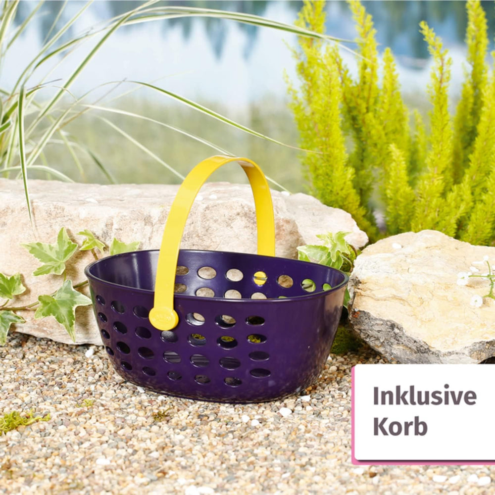 BABY born 832790 Weekend Fishing - Ensemble d'accessoires pour poupée de pêche avec chaise longue aux imprimés vifs, table d'appoint, verre, panier, canetons et canne à pêche et chemise longue rose, Rose