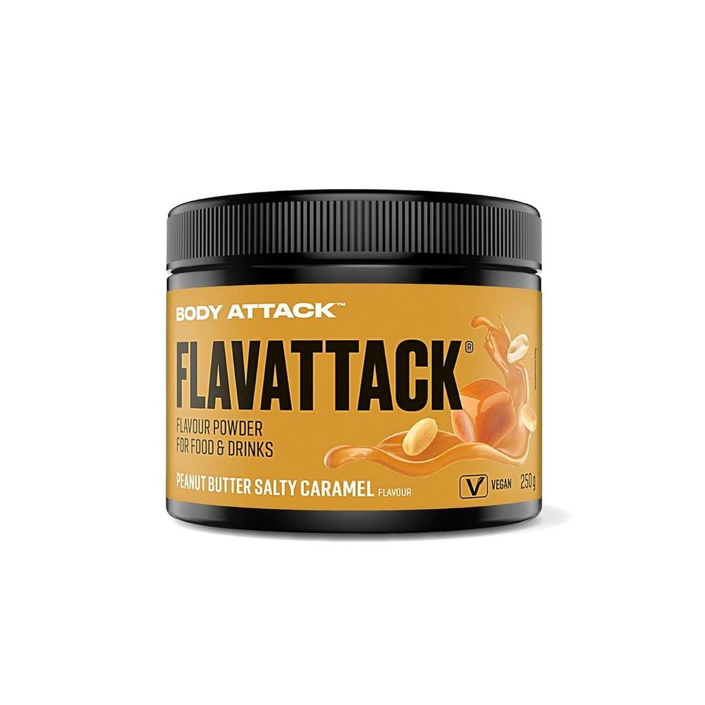 Body Attack Flavattack®, Brownie Double Choc, 250G / 83 portions Saveurs Naty Shop 250 grammes de beurre de cacahuète + caramel salé