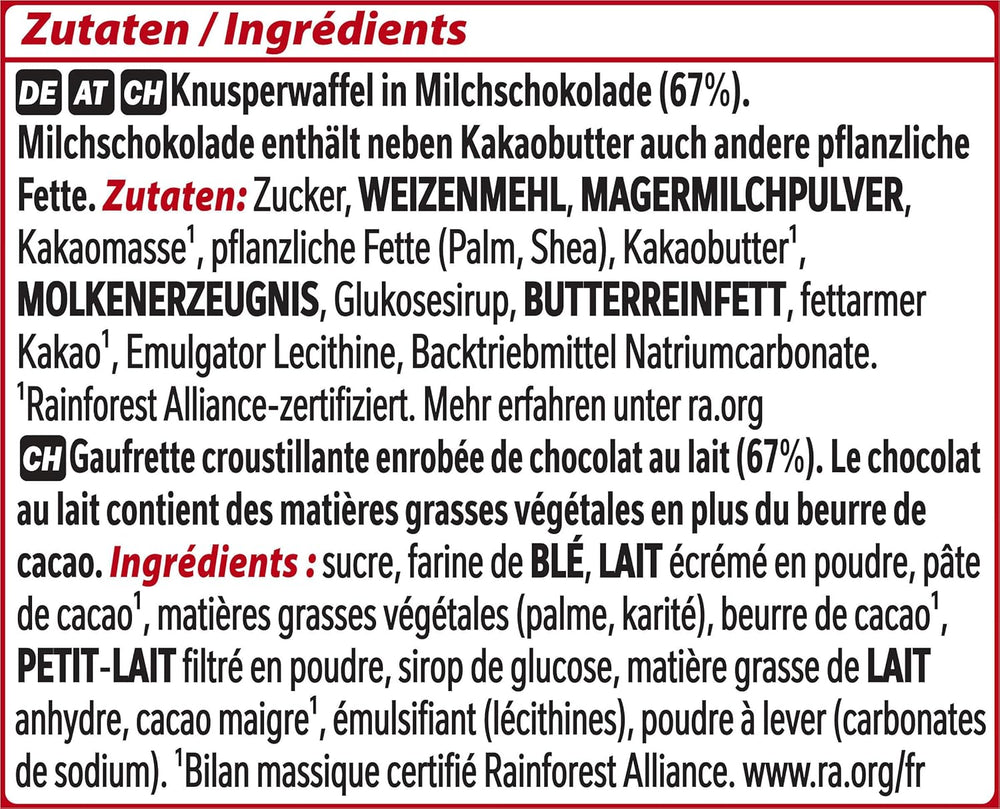 Nestlé KitKat Barres de chocolat classiques Barres de gaufrettes croustillantes au chocolat au lait Paquet de 24 (24 x 41,5 g)