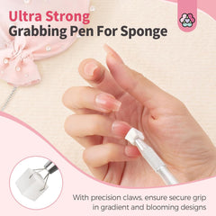 125 Nail Art Schwämme et 4 Krallen Nail Sponge Metallgreifer pour Ombre et Gradient Nageldesign, Nagelkunst-Schwamm Pinsel, Maniküre Zubehör für Nägel, Nail Art Schwämme pour Babyboomer Effet DIY