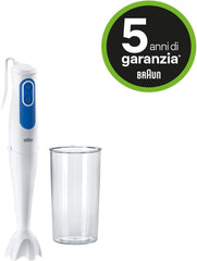 Braun Multiquick 3 MQ 3000 Smoothie+ Stabmixer – Pürierstab Mit 2 Geschwindigkeiten, Powerbell plus Und Splashcontrol-Technologie, 700 Watt, Inkl. 600 Ml Mix- & Messbecher, Blau/Weiß Bucatarie Naty Shop