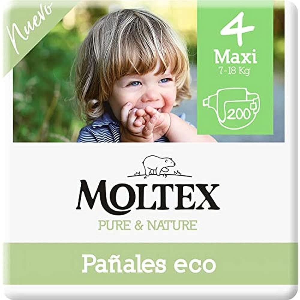 Scutece ecologice, alb cu design imprimat, diverse marimi Mama si Copilul Naty Shop Talla 4 (Paquete De 200)