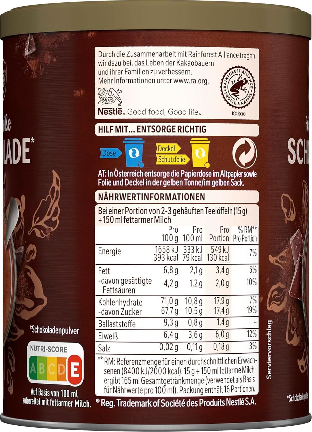 Chocolat chaud Nestlé Finest, 1 paquet (1 X 250G) Cacao et Chocolat Chaud Naty Shop