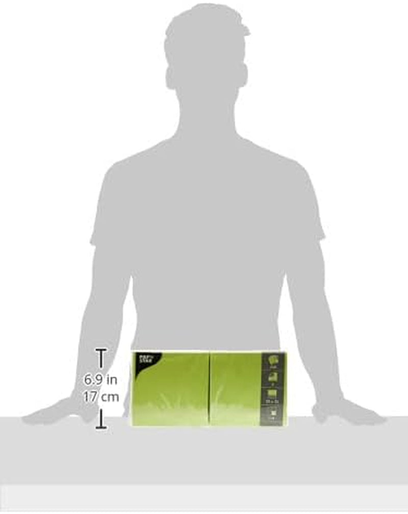 250 serviettes 3 épaisseurs pli 1/4 33 Cm X 33 Cm vert pomme