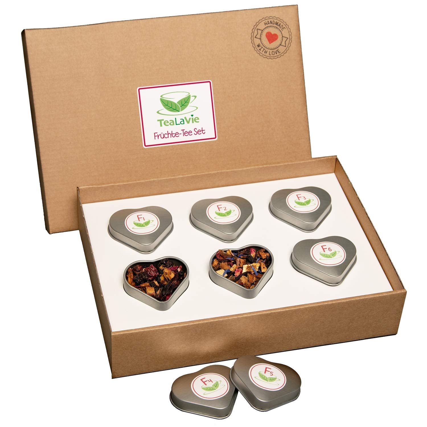 Tealavie Coffret cadeau de 6 thés aux fruits (60 g) Coffret d'échantillons Coffret cadeau de remerciement Idées cadeaux pour femmes collègues Fête des Mères 2024