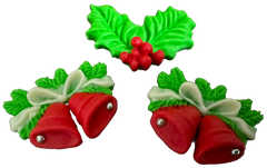 Set 3 decoratiuni comestibile din zahar, Craciun Decoratiuni din Pasta de Zahar Nati Shop