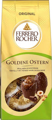 Ferrero Rocher Oeufs en Chocolat 90g – Chocolat au Lait avec Morceaux de Noisettes et Crème Fine de Cacao aux Noisettes – Oeufs de Pâques pour Nids de Pâques – Cadeau de Pâques – Chocolat de Pâques, Bonbons de Pâques