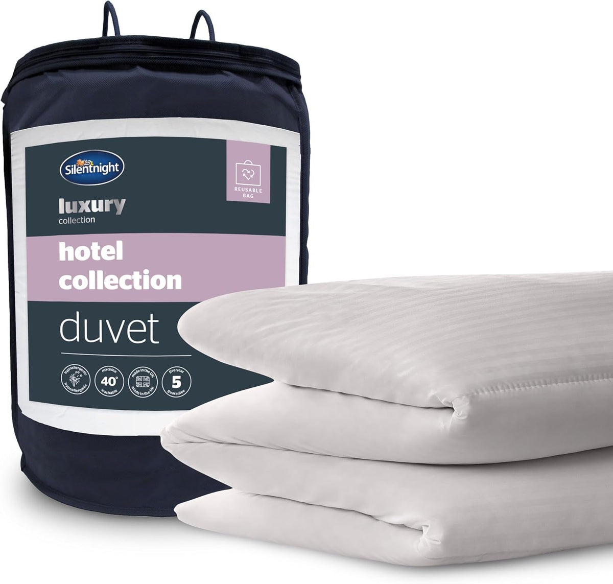 Couette Silentnight Hotel Collection pour lit double, 13,5 TOG, blanc, microfibre, blanc, lit simple 135 X 200Cm Couettes et couettes Naty Shop Lit simple 135 X 200Cm