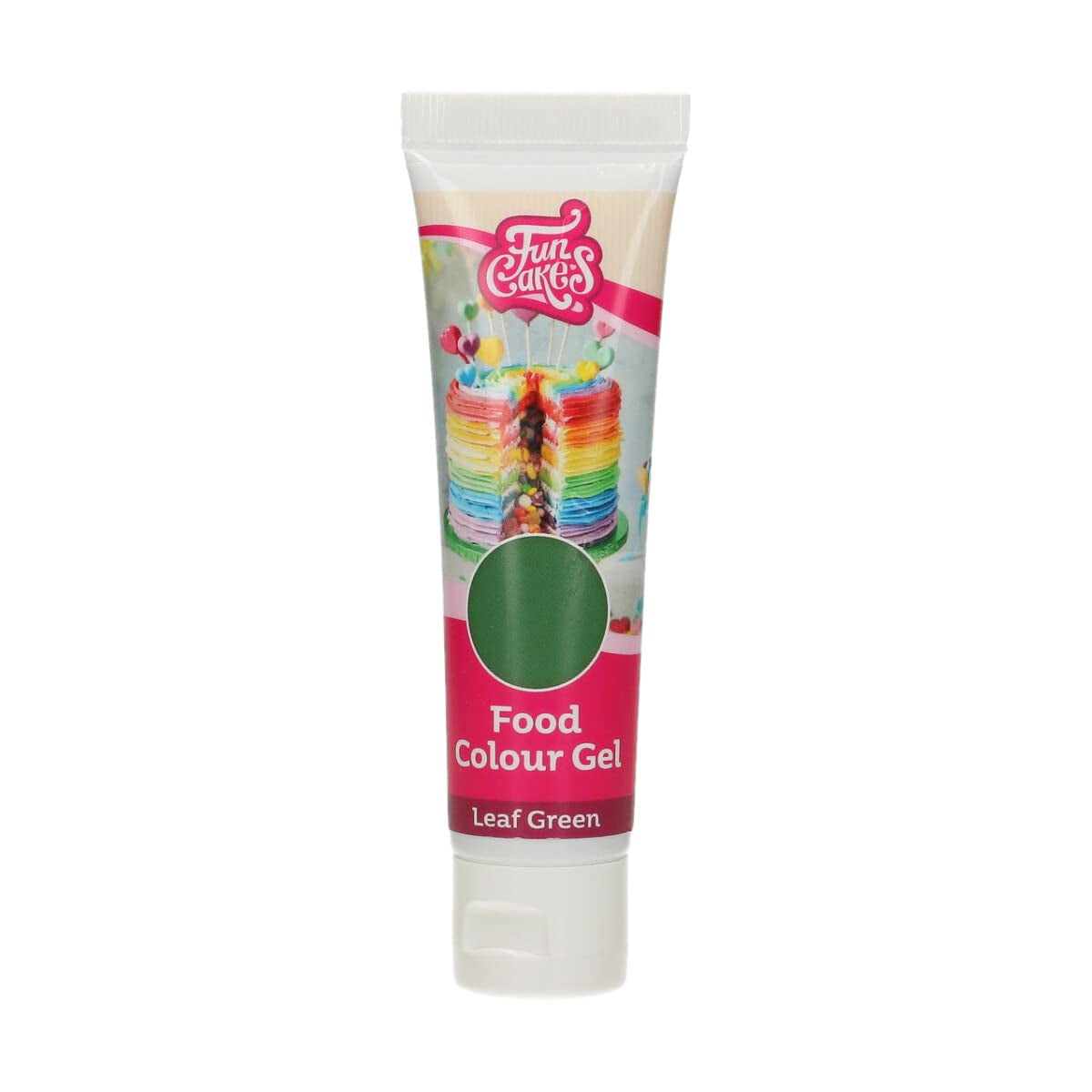 Colorant alimentaire Funcakes Feuille Verte : Colorant alimentaire très concentré pour pâte, crème, fondant et pâte d'amande. Dosage facile. Une seule goutte pour créer des couleurs vibrantes. Halal. 30g.