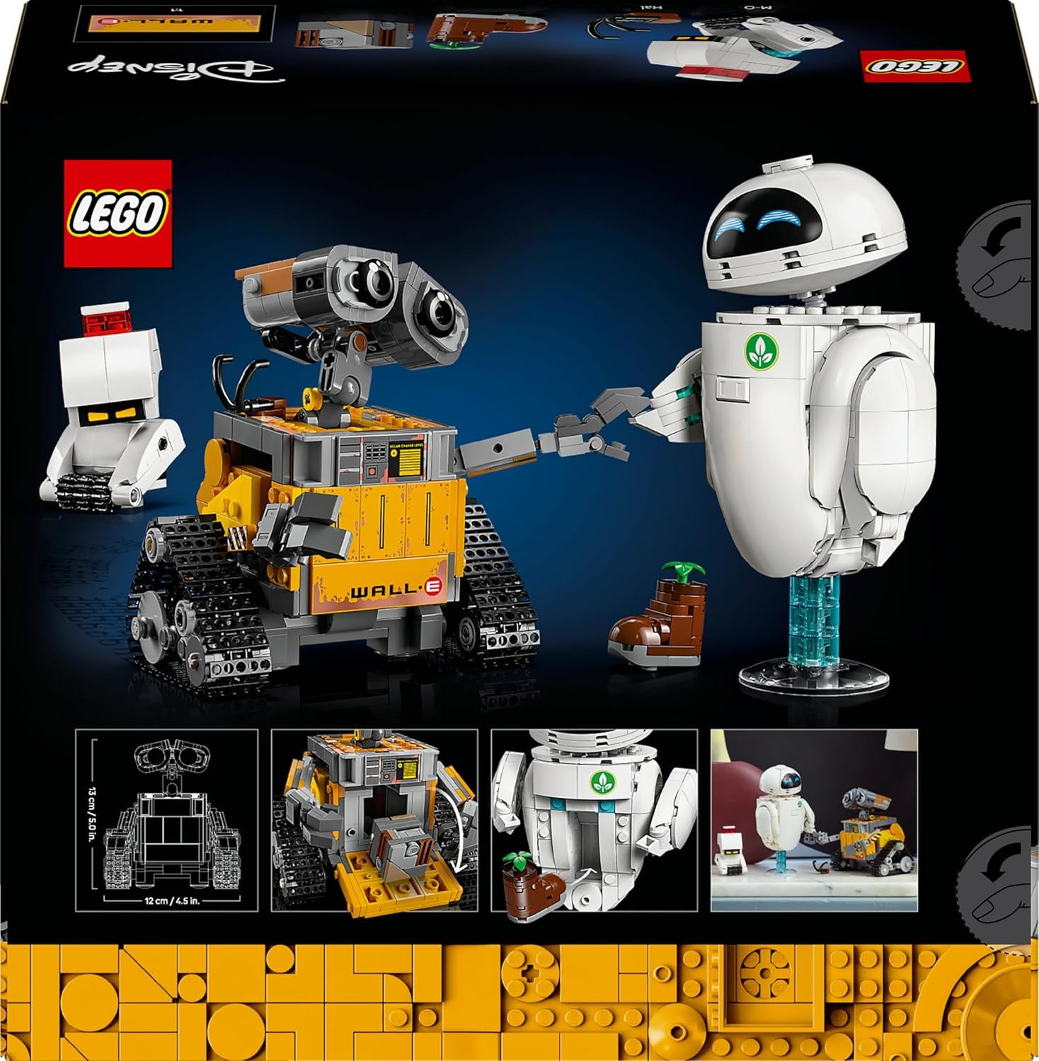 LEGO ǀ Disney et Pixar WALL-E et EVE - Modellbau für Erwachsene - aus Steinen gebaute Roboter mit M-O & Hal Figuren - DIY Deko - Sammlerstück & Geschenk for Fans - 43279