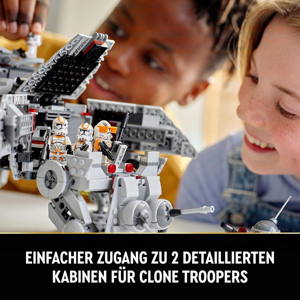 LEGO Star Wars At-Te Walker Mobile Toy Model Minifigure Set comprenant 3 soldats clones, des droïdes de combat et un droïde araignée nain 75337 Jeux de construction Besuche an LEGO-Store