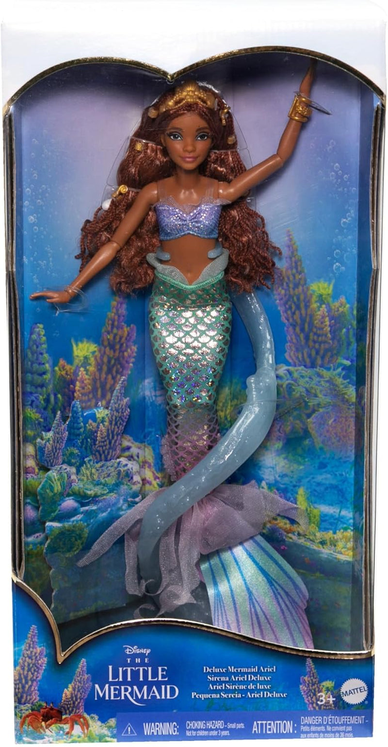 Mattel Disney Ariel La Petite Sirène – Poupée Sirène de luxe avec perles de cheveux et support de poupée pour un jeu et une exposition imaginatifs, pour les enfants de 3 ans et plus, HNF42