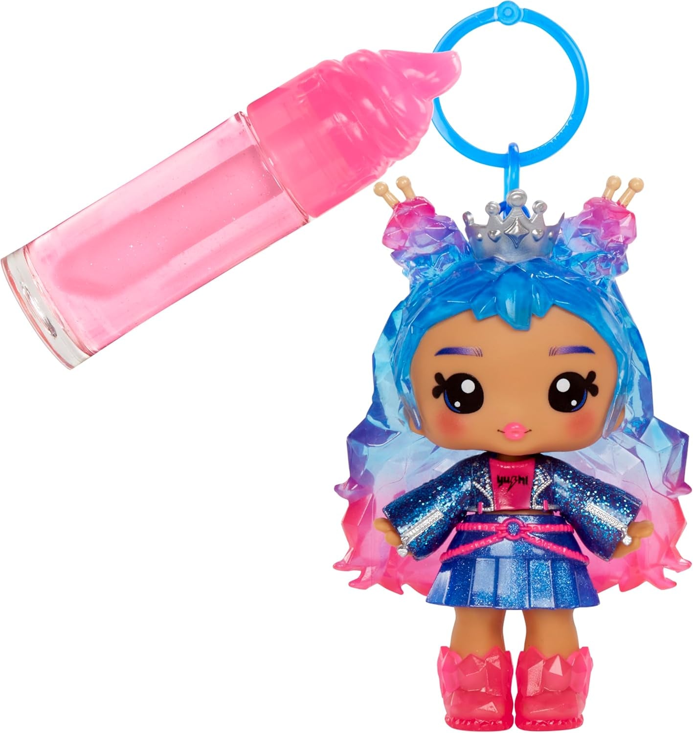 Yummiland Lip Gloss Doll - Roxie Crystal Candy - Y compris un kit de brillant à lèvres DIY, Geeignet für Kinder ab 4 Jahren, Rosa, série 2