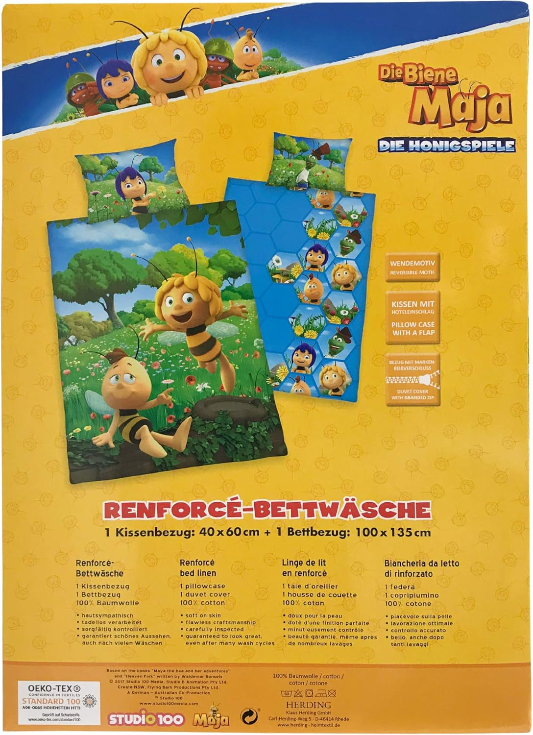 Lenjerie de pat pentru copii, Albinuta Maya, bumbac/renforcé Lenjerie de pat - copii Naty Shop