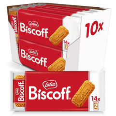 Biscoff Lotus | Biscuits Caramélisés | Biscuits emballés individuellement en paquet de 2 | Uniquement des ingrédients naturels | Végétaliens | Aucune couleur ou saveur ajoutée | 10x (14x2) | 2,17kg