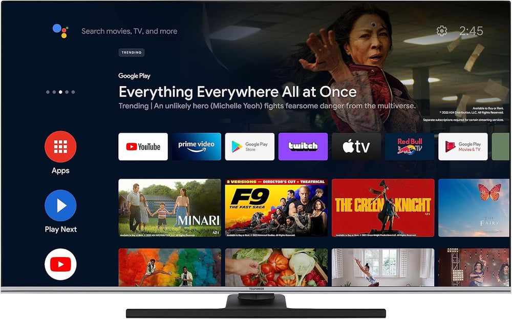 Televizor TELEFUNKEN Android TV de 43 de inci (Smart TV Full HD, HDR, triplu tuner, Bluetooth) XF43AN750M