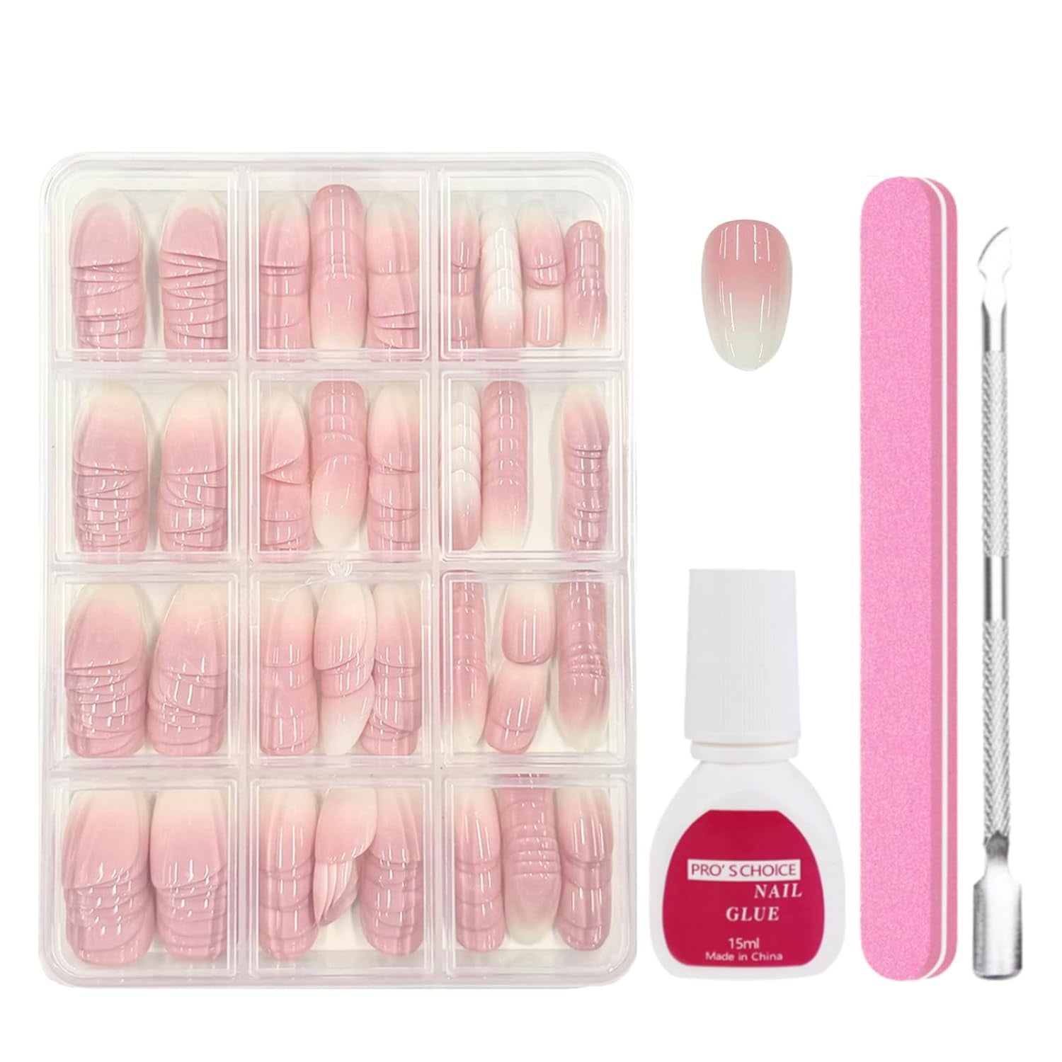 240 Stück Falsche Nägel Tips Set - Französisch Falsche Nägel Zum Aufkleben - Künstliche Nägel Medium Quadrat Ballerina Nail Art Manucure Faux Ongles Für Damen Und Frauen (French Medium Ballerina)