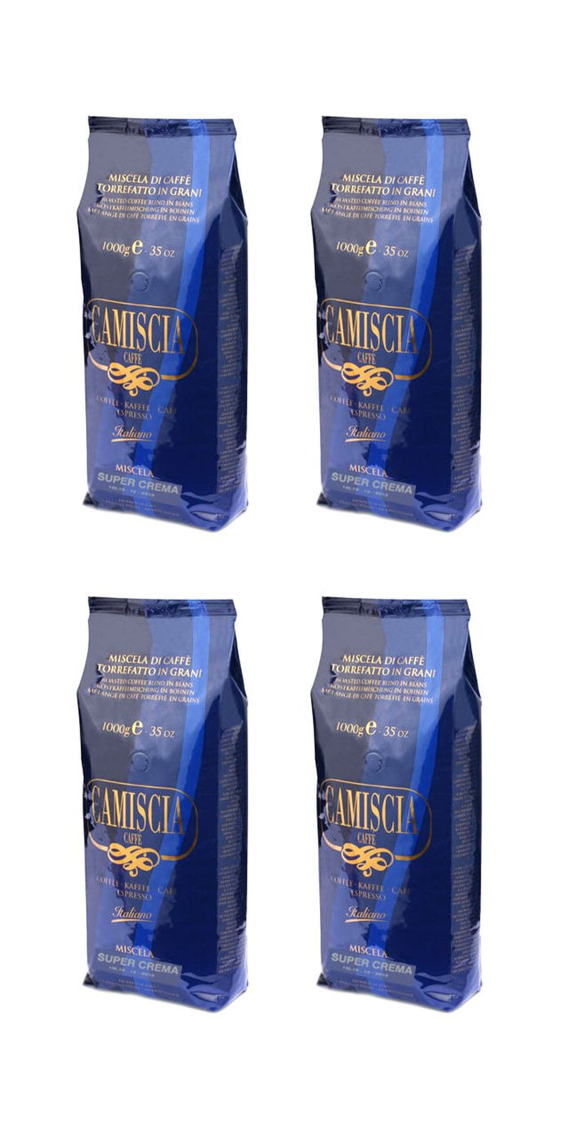 Café en grains Miscela Super Crema 4 kg, paquet économique (4 paquets x 1000 g)