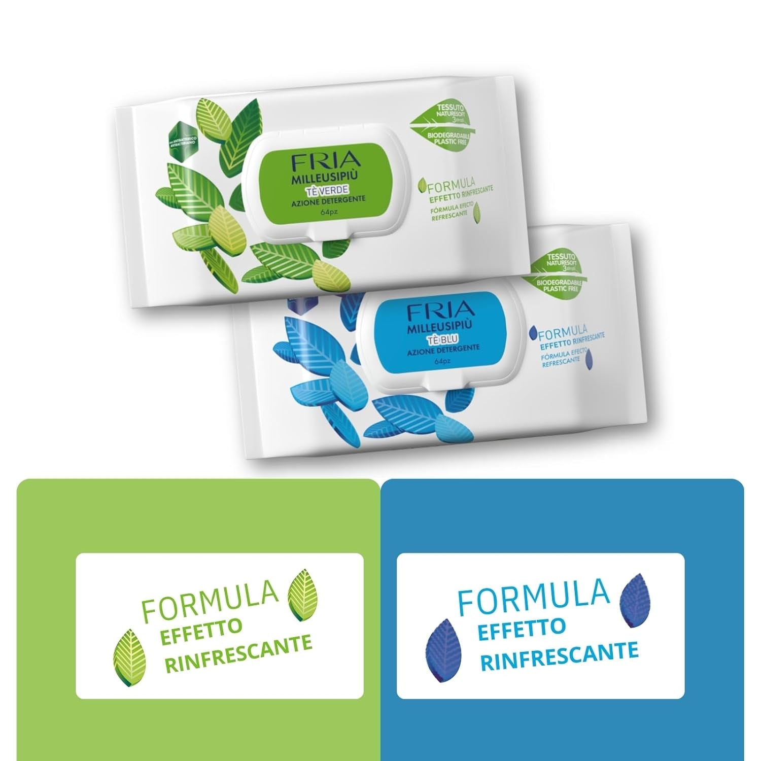 MilleusiPiu Maxi avec couvercle, 64 lingettes humides, 64 unités