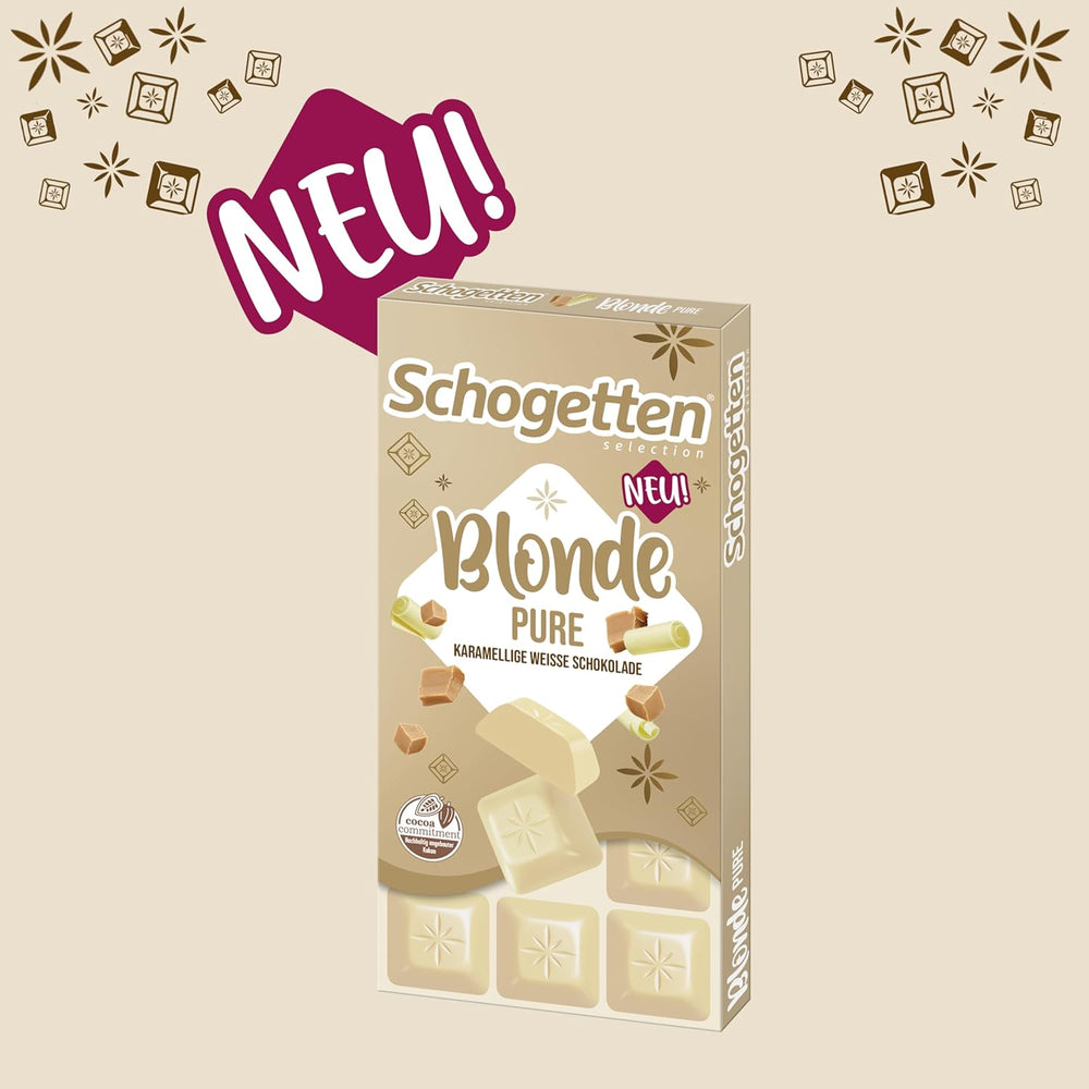 Schogetten Blonde Pure I chocolat blanc au caramel I 100 g I portion individuelle (paquet de 2)