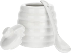 la Porcellana "Sucrier Domestique avec Cuillère, Coffret Cadeau, Blanc"