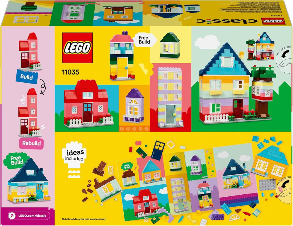 LEGO Classic Creative Houses, ensemble de briques de construction pour enfants, jouet de construction 850 briques, jouet de construction de maison avec accessoires, cadeau pour garçons et filles de 4 ans 11035 Ensembles de construction Beuche den LEGO-Store