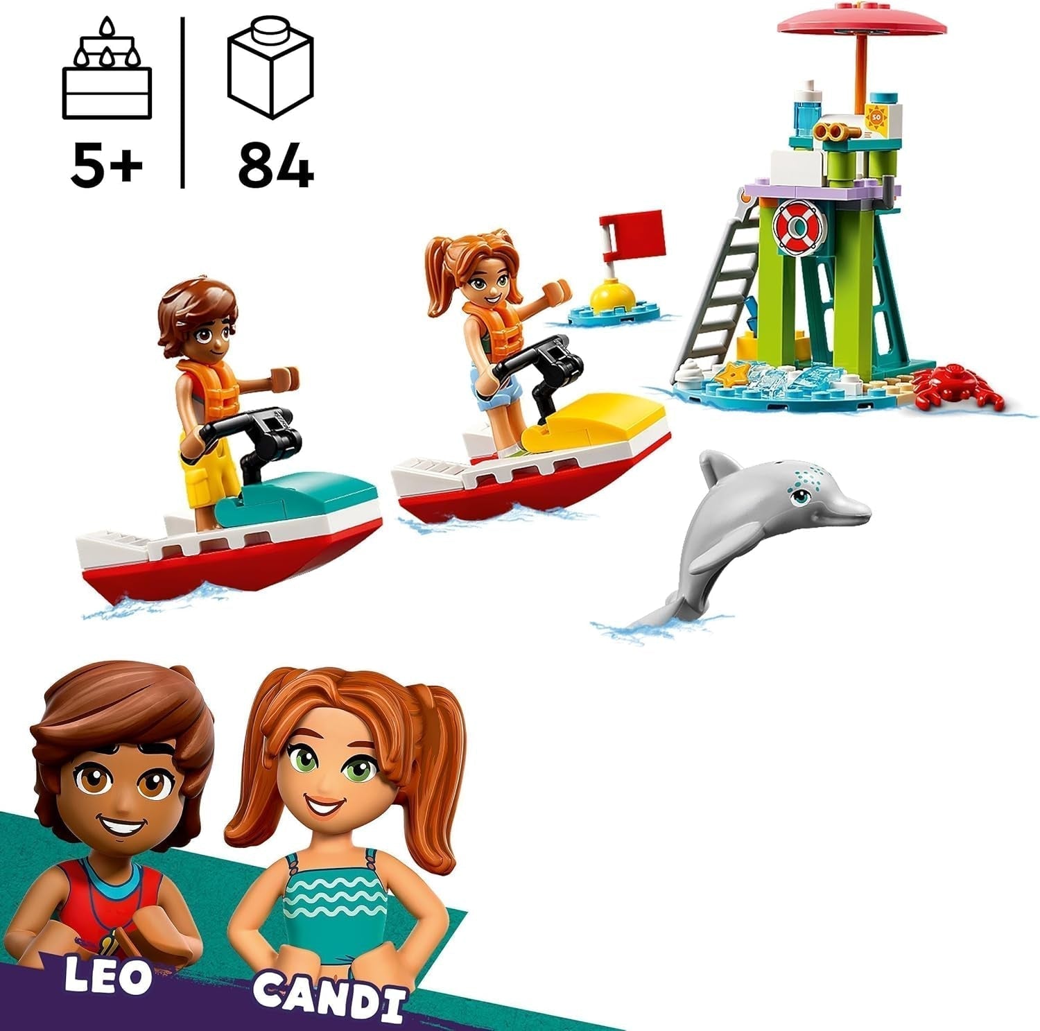 Tour d'observation des sauveteurs LEGO Friends avec jet skis, jouet pour enfants, idée cadeau pour filles et garçons à partir de 5 ans avec 2 figurines et un dauphin, jouet jet ski 42623 Jeux de construction Besuche den LEGO-Store