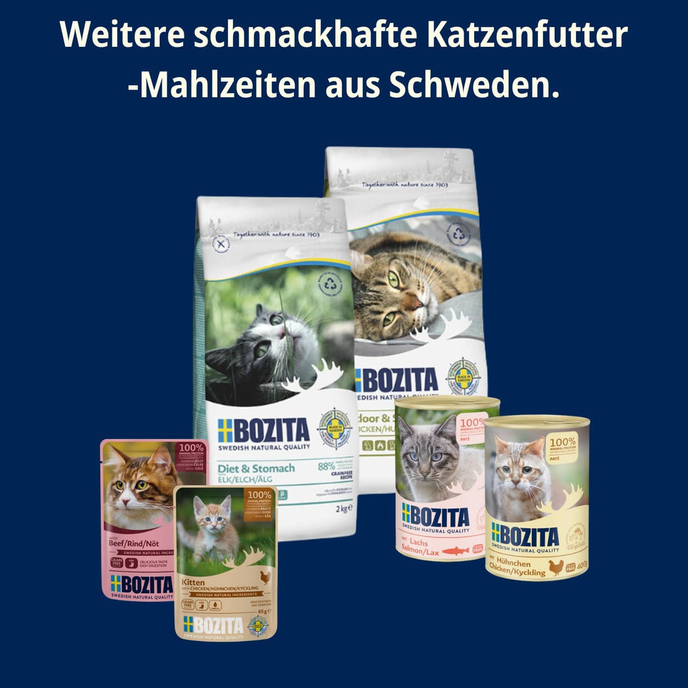 Bozita Mousse Chicken - 12 x 85g nourriture humide pour chat avec une fine texture de mousse et de poulet - recette sans céréales, sans sucre ajouté - avec des postbiotiques pour soutenir une flore intestinale saine