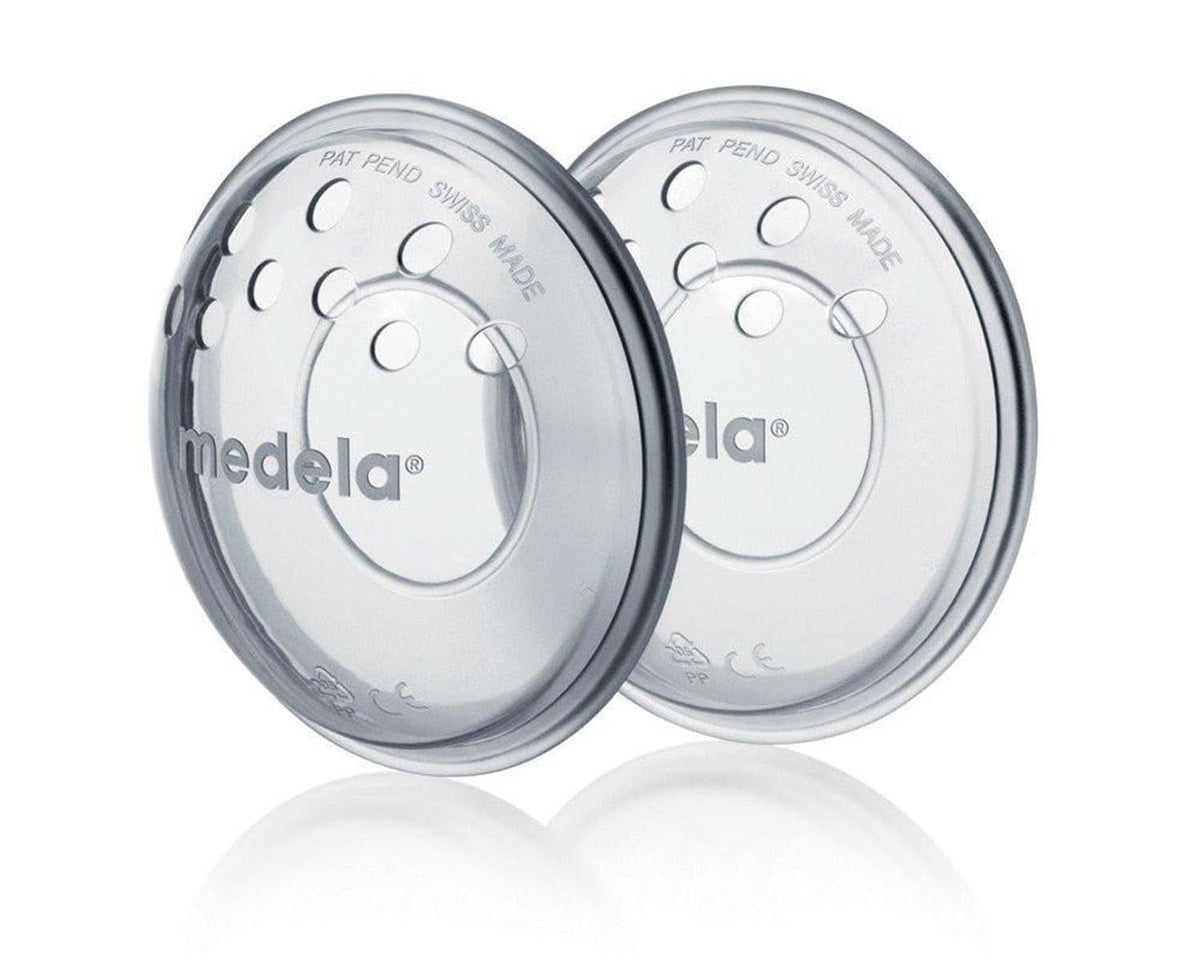 Scoici de sân Medela - fără Bpa, fabricate din silicon moale, cu găuri de ventilație respirabile, include 2 scoici Accesorii Hrana si Alaptare Bebe Naty Shop