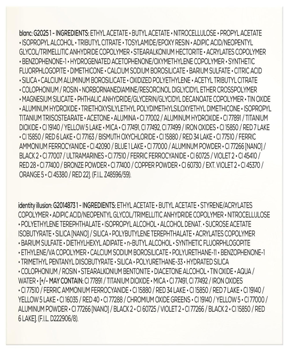 Ensemble Essie Nail Art Studio, vernis à ongles Mermaid Vibes no. 1 Blanc, Vernis à ongles effets spéciaux n°1. 7Illusion d'identité