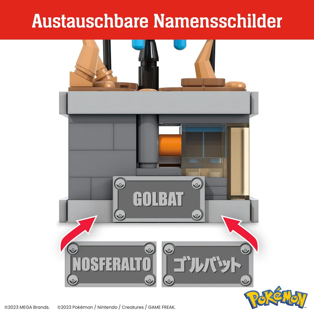 MEGA Pokémon Mini Motion-Golbat - meilleur au-dessus de 313 pièces pour un montage de montage, avec un bouton versteckten, avec fonction Flügelschlag, 13 cm de gros, très bien avec des exstellen, HTH72