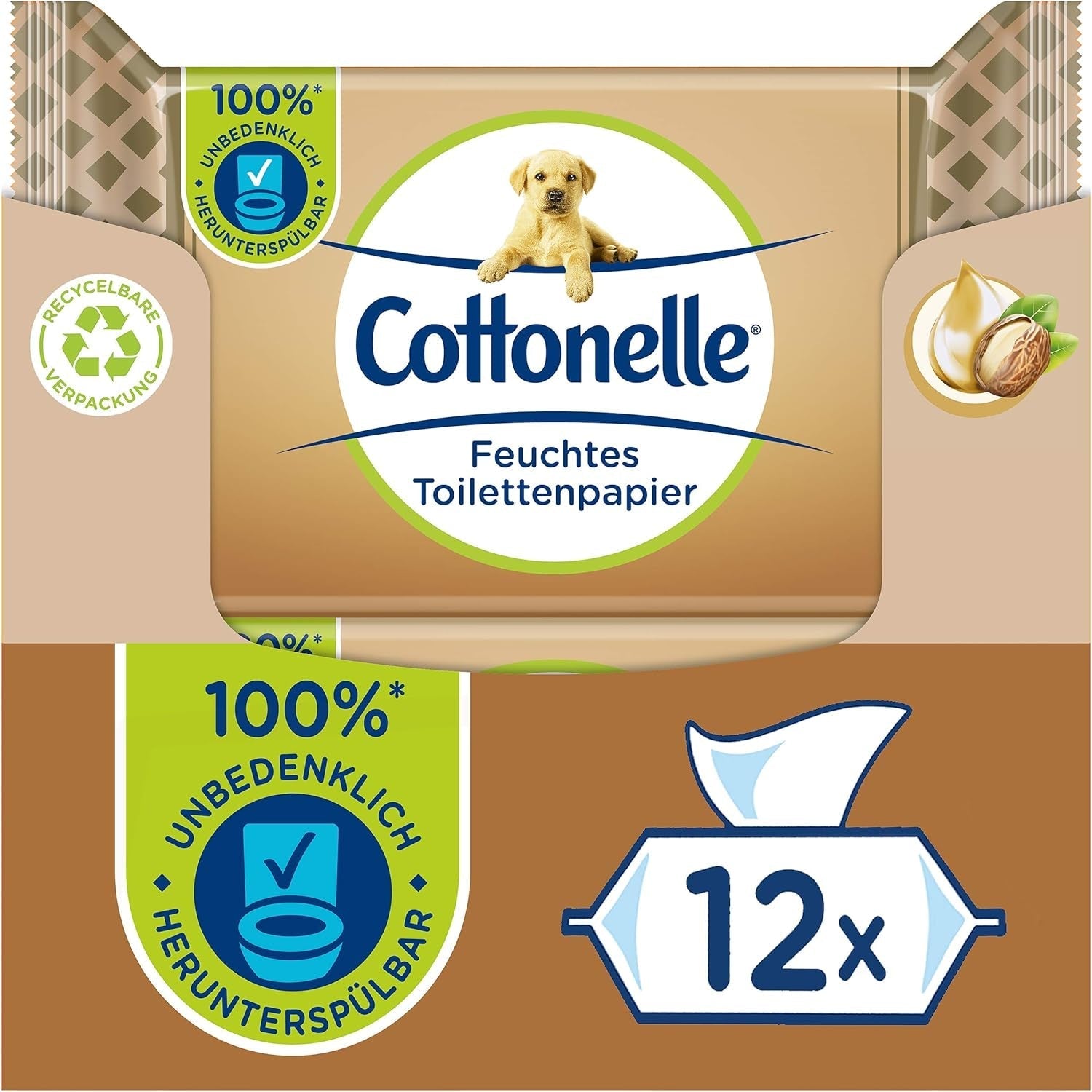Lingettes humides, My Spa Experience - Cachemire et beurre de karité, biodégradables, sans plastique, refermables, pack économique, 12 X 42 lingettes humides