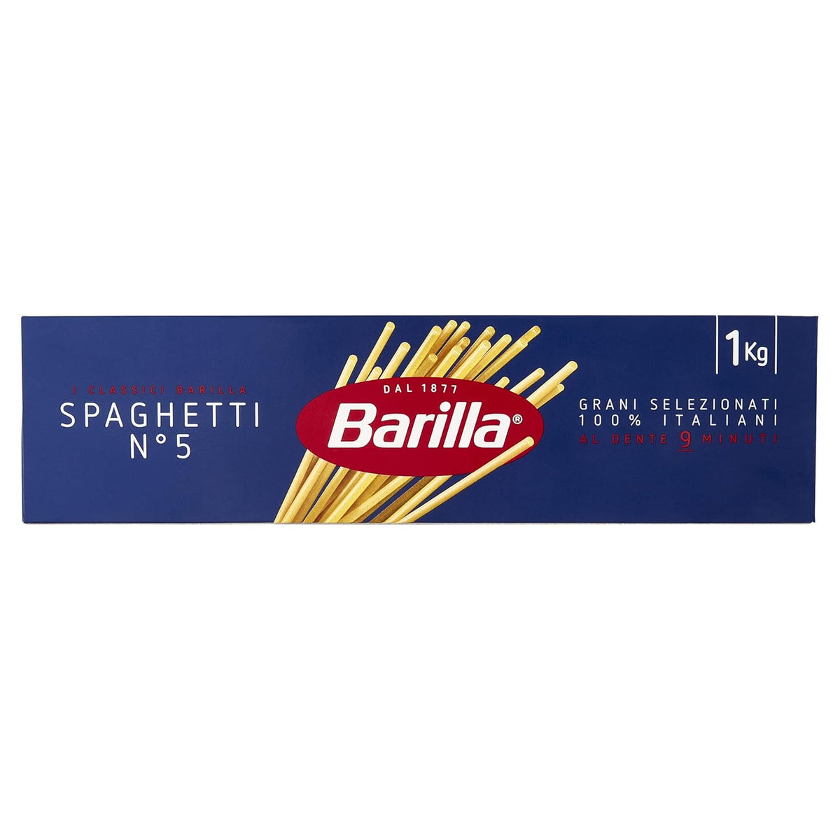 Pâtes Barilla Classic Spaghetti No. 5 à base de blé dur de haute qualité, toujours al dente (1 x 1 kg)