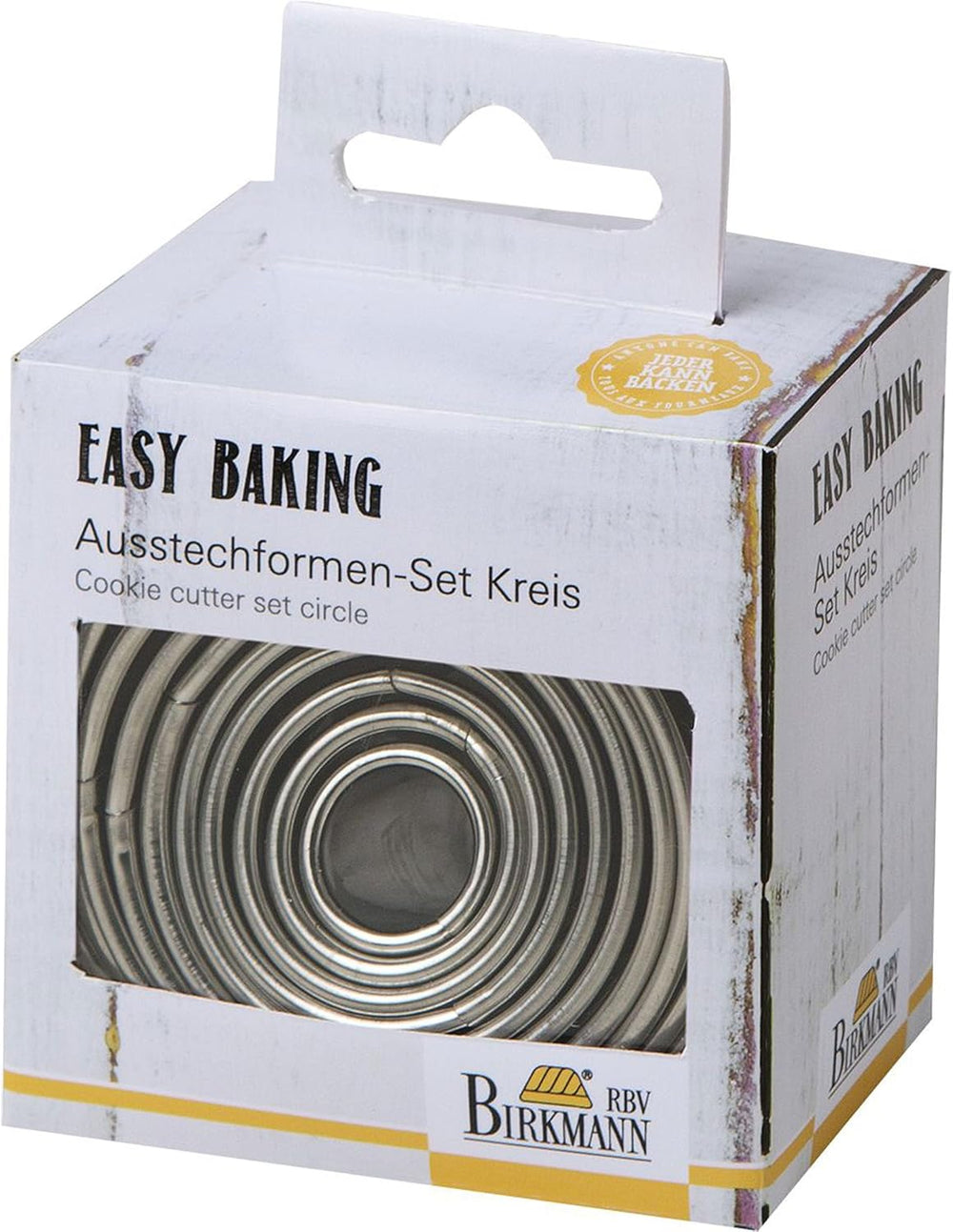 Birkmann, Easy Baking, Set d'emporte-pièces ronds, 10 emporte-pièces ronds de différentes tailles, acier inoxydable, Ø 1,5-7 cm, hauteur 4,5 cm, 143906