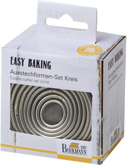 Birkmann, Easy Baking, Set d'emporte-pièces ronds, 10 emporte-pièces ronds de différentes tailles, acier inoxydable, Ø 1,5-7 cm, hauteur 4,5 cm, 143906