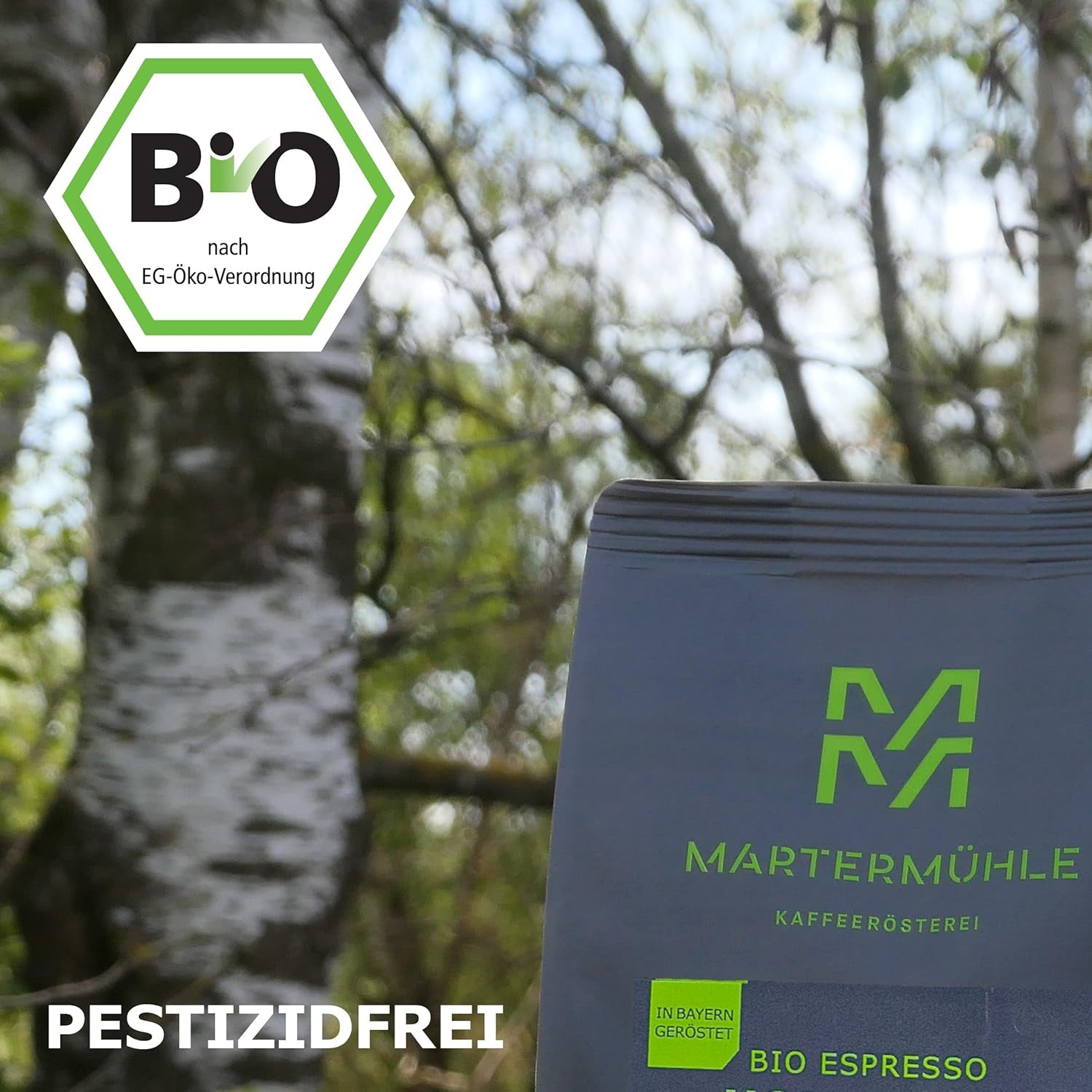Martermühle Mexiko Bio Espressobohnen entkoffeiniert 1kg mittelkräftig I Arabica I Saveur : Nougat, Zartbitterschokolade I Ganze Bio Espresso-Bohnen schonend geröstet, säurearm