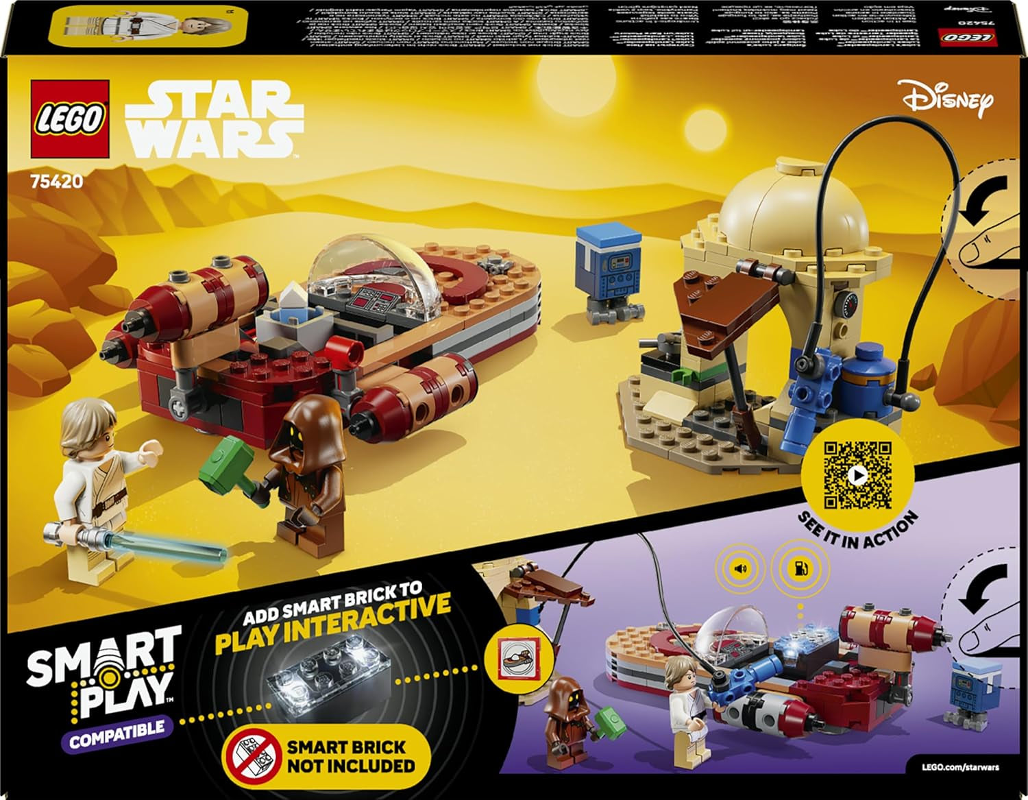 LEGO Star Wars 75420 SMART Play : Luke's Landspeeder - Compatible Interaktives Spielzeug inkl. Figurine SMART Tag et Luke Skywalker - Idée cadeau pour les fans de garçons, de filles et d'Erwachsene à partir de 6 ans