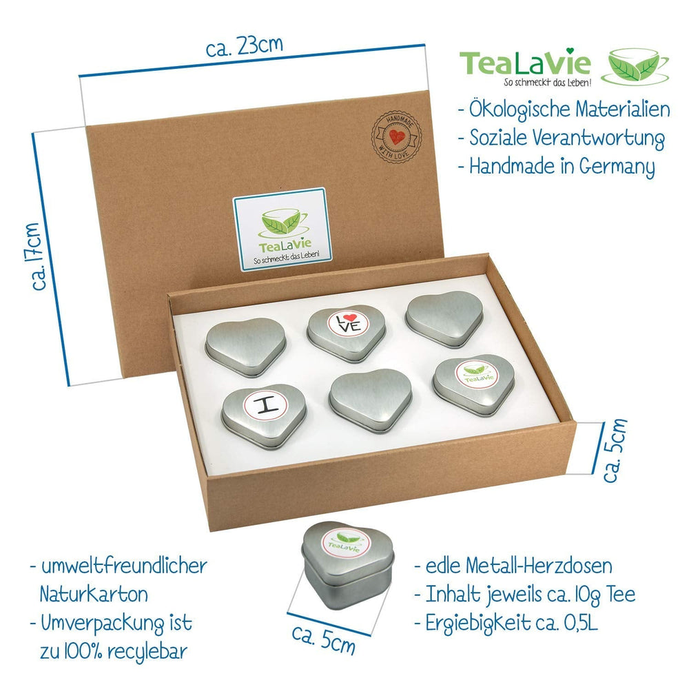 Tealavie Coffret cadeau de 6 thés aux fruits (60 g) Coffret d'échantillons Coffret cadeau de remerciement Idées cadeaux pour femmes collègues Fête des Mères 2024