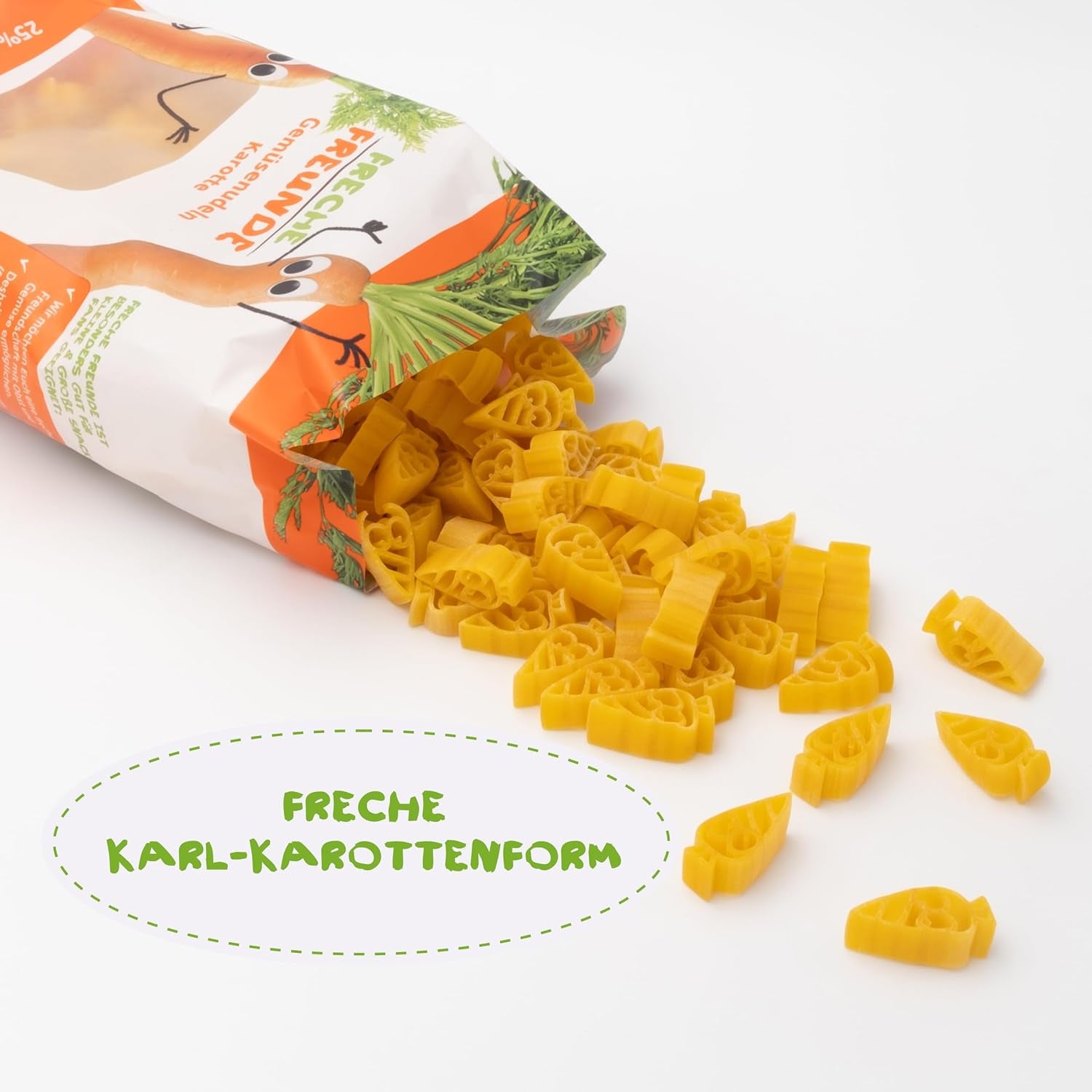 Freche Freunde Nouilles aux Légumes Bio 'Carotte' 25% de Contenu Végétalien Vegan 6 Pack (6 x 300g)