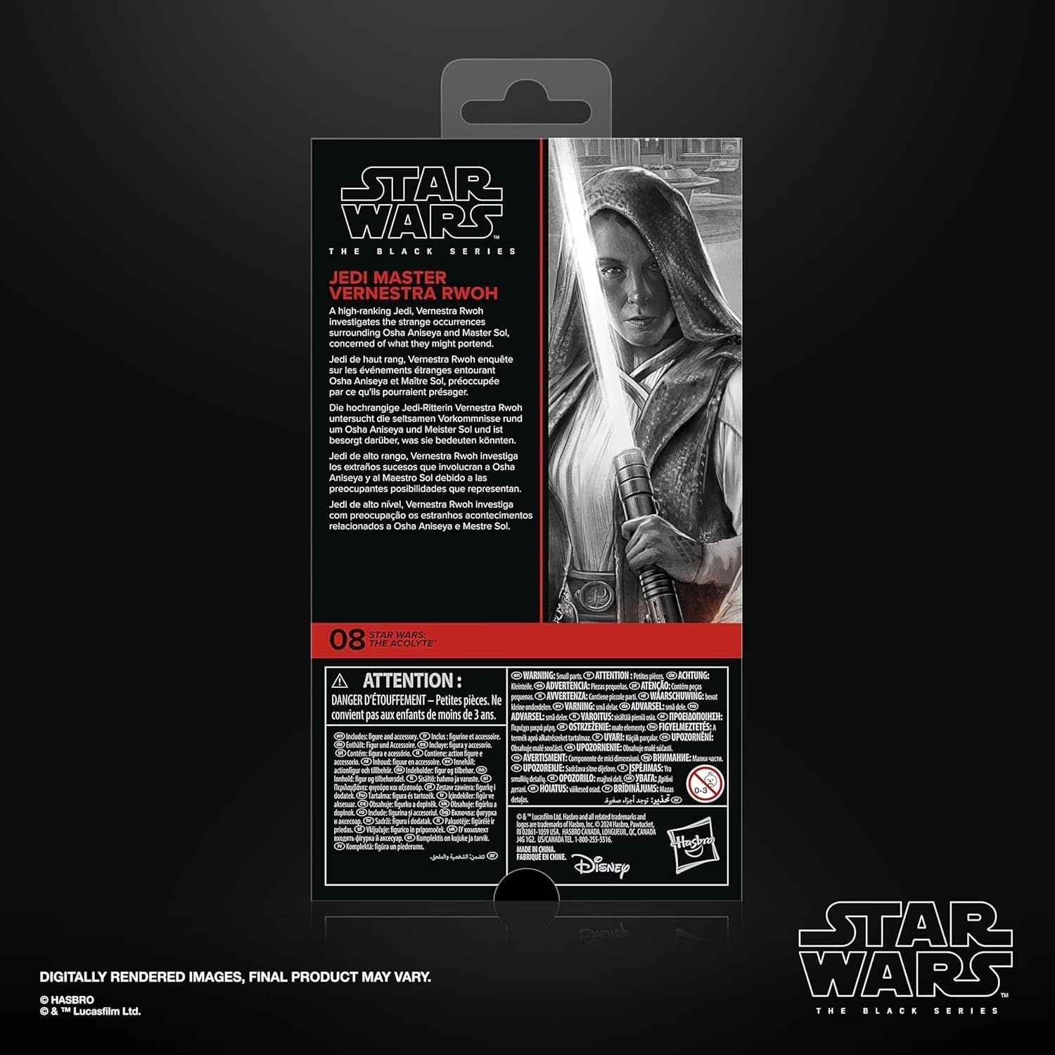 Star Wars Seria Neagră Maestrul Jedi Vernestra Rwoh, Acoliții Figura de acțiune de colecționat (15 Cm) Action figures Naty Shop