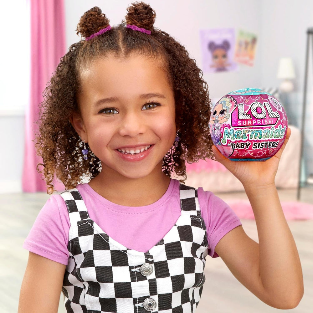 L.O.L. Surpriză! Mermaids Baby Sisters - Cu cozi care își schimbă culoarea, Selecție surpriză, Conține 1 păpușă cu accesorii drăguțe, Colecționează toate cele 8 păpuși, Pentru copii cu vârsta de 4 ani și peste Papusi Naty Shop