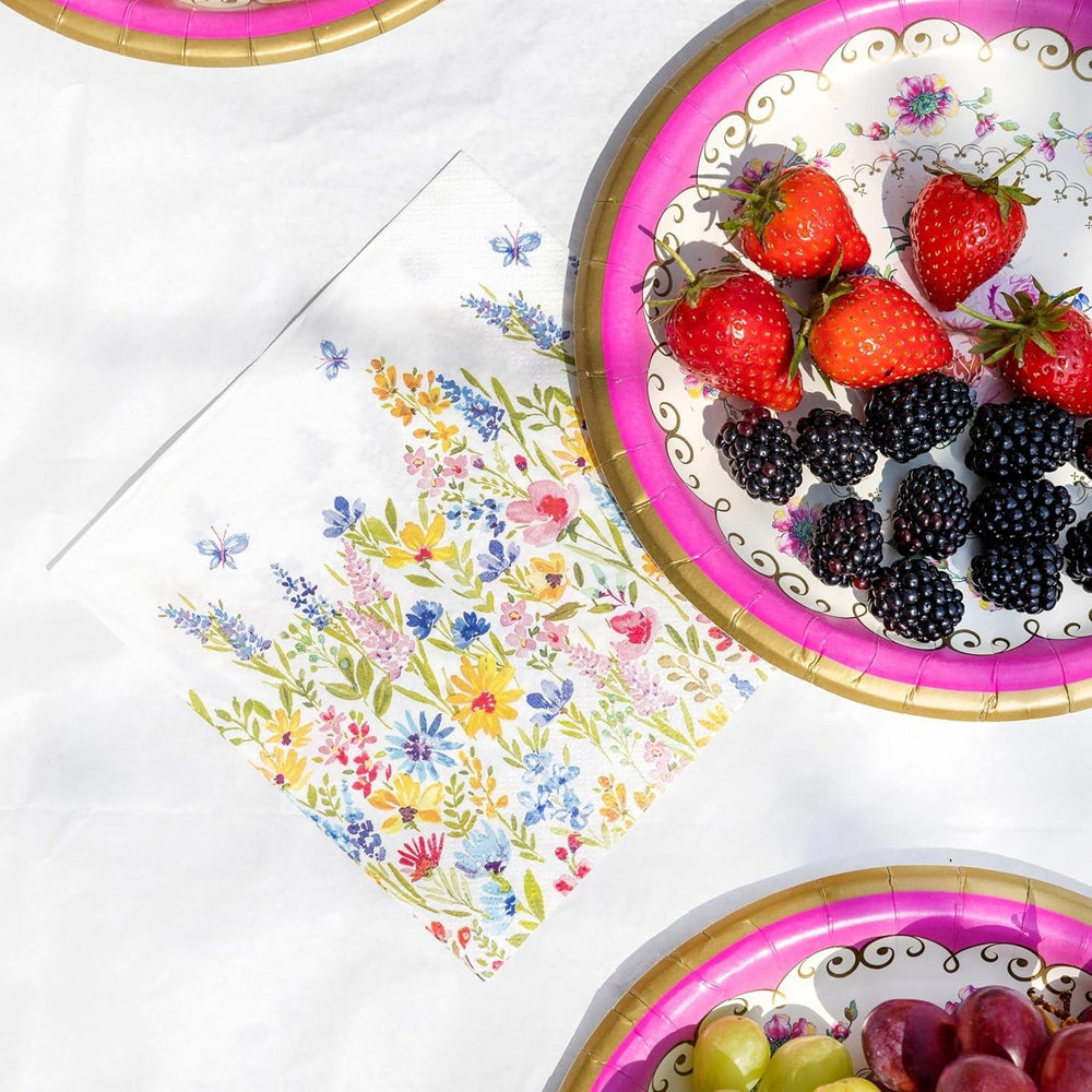 Talking Tables Serviettes jetables de type table, serviettes en papier doux, serviettes jetables à motif floral, pour les mariages ou un usage quotidien, écologiques, compostables, recyclables