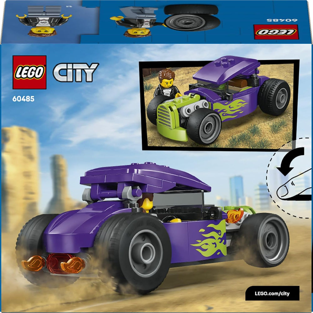 LEGO City Hot Rod - Jouet de voiture de course avec figurine de pilote et toit pliant - Ensemble de construction de motricité fine - Petite idée de cadeau d'anniversaire pour les garçons de 5 ans et plus - 60485