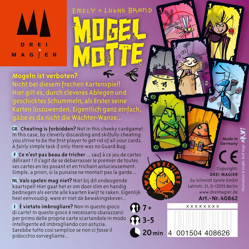 Schmidt Spiele 40862 Mogel Motte, jeu de cartes des trois magiciens